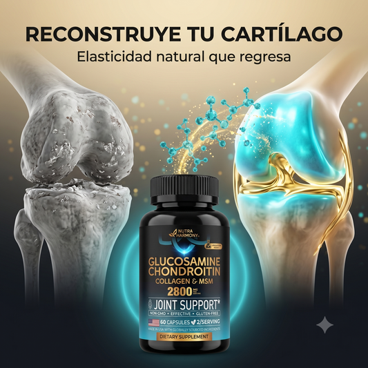 Glucosamine Chondroitin — Apoyo Articular Avanzado · 1500mg + 1200mg · Dosis Clínica para Artrosis y Movilidad