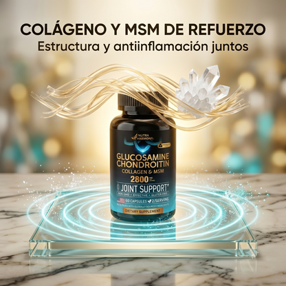 Glucosamine Chondroitin — Apoyo Articular Avanzado · 1500mg + 1200mg · Dosis Clínica para Artrosis y Movilidad